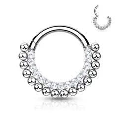 ADR JOYERIA CORPORAL - Piercing Argolla Zircones Borlas Septum Daith Titanio ADR Joyería