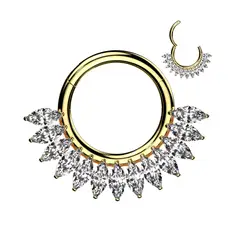 ADR JOYERIA CORPORAL - Piercing Argolla Zircones Hindi Septum Daith Titanio ADR Joyería