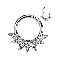 ADR JOYERIA CORPORAL - Piercing Argolla Zircones Marquise Septum Daith Titanio ADR Joyería