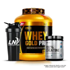 LEVEL PRO - Whey Gold Pro 3 Kg - Vainilla + Creatina Universe Nutrition 250 g + Shaker