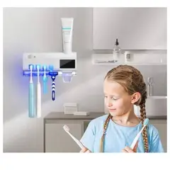 GENERICO - Porta Cepillo Dental Esterilizador con Desinfectante Luz Recargable