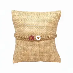 LUCYANA JOYAS Y ACCESORIOS - Pulsera Mujer de Hilo Nombre Letra Inicial K y Corazón - Joyas Lucyana
