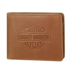 HARLEY DAVIDSON - BILLETERA HOMBRE CUERO GENUINO PROTECCION TARJETAS RFI