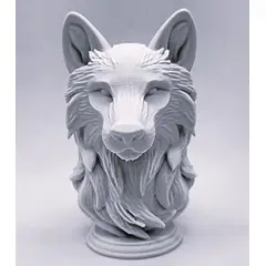 GENERICO - ADORNO EXCLUSIVO LOBO BLANCO 46cm x 27cm x 38cm