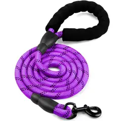 IMPORTADO MC - Correa para Perro Reflectante con Asa Acolchada Metro Cincuenta de Largo Color Púrpura