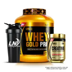 LEVEL PRO - Whey Gold Pro 3 Kg - Chocolate + Creatina 500 g + Shaker
