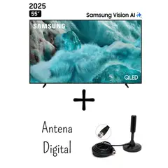 SAMSUNG - Televisor 55 Pulgadas VISION IA QLED TizenOS QN55Q7FAAGXPE + Antena Digital (2025)