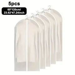 GENERICO - PROTECTOR DE ROPA FUNDA GUARDAPOLVO X 5 UNIDADES 1.20CM X 60CM C/U