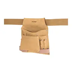 TRUPER - Cinturón Porta Herramientas de Carnaza 10 Bolsillos.