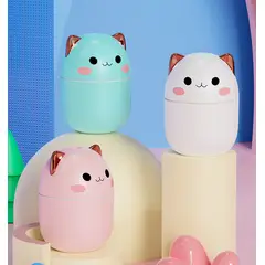 GENERICO - Humidificador portátil Gatitos 200 ml USB con luz LED - Verde
