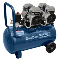 DONGCHENG - Compresora Silenciosa sin Aceite Industrial DQE1200x2/50L 50 Litros