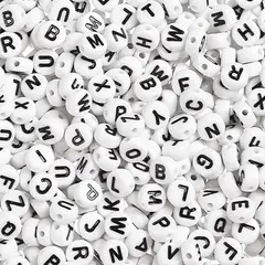 GENERICO - Letras Redondas Cuentas Alfabeto Para Pulseras Manualidades