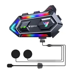 SEISA - Manos Libres para Casco - Bluetooth Audifono y Microfono RGB