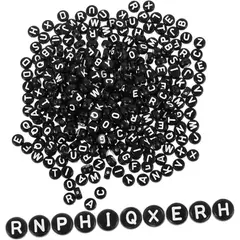 GENERICO - Cuentas Negras Letra Del Alfabeto A-Z Para Pulseras Collar