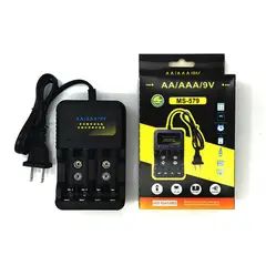 GENERICO - Cargador de Pilas y Bateria Portátil AAAAA9V con Pantalla MS-579