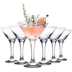 NADIR - Copas Martini de Vidrio 100ml Elegantes Cócteles Gourmet X6