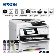 EPSON - Impresora WorkForce Pro WF-C5810 WiFi Red Fax ADF