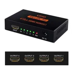 GENERICO - Splitter Hdmi 1x4 4k 2k 1080p Hd Multiplica Duplica 4 Pantallas