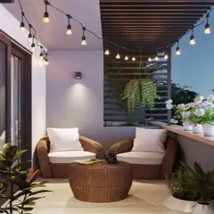 GENERICO - Guirnalda LED Enchufable 10m con 20 Focos IP67, Sin panel