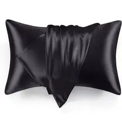 GENERICO - Funda Cobertor De Almohada Seda Anti Acne Granos Negro