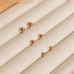 GENERICO - Set de 3 pares de aretes bombita puntitos - Naif Jewelry