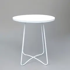 GENERICO - Mesa Auxiliar Metal Color Blanco Grande Noir METHOME