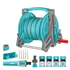 Total Tools - Carrete con manguera 20m incluye conectores Total
