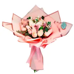 GENERICO - Arreglo Floral - Ramo de Rosas Rosadas - Ramo de flores