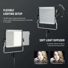 NEEWER - Kit de 2 luces LED RGB 660 PRO II