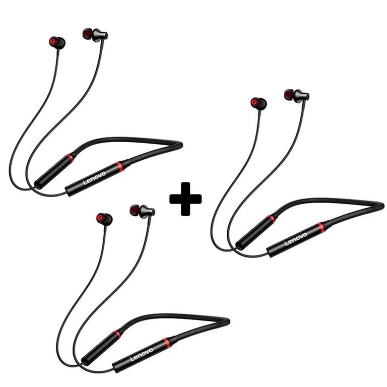 Audífonos inalámbricos HE05X Combo x3 Negro Bluetooth 5.0