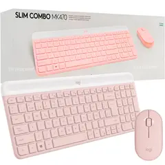 LOGITECH - Teclado y mouse MK470 Slim Wireless Rosa