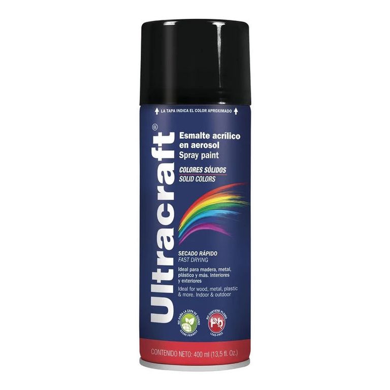 Pintura En Spray Negro Mate Ultracraf - 40034