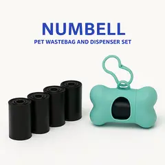 GENERICO - BOLSAS BIO MASCOTA X5 ROLLOS+DISPENSER VERDE AGUA