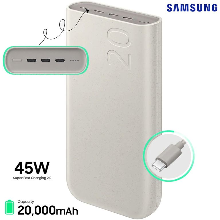 Batería Power Bank 20000mah 45w Carga Rápida - Beige