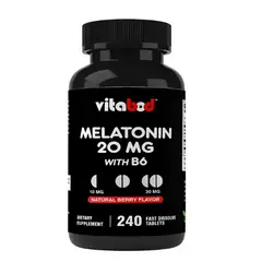 GENERICO - MELATONINA 20 MG CON VITAMINA B6 5 MG 240 TABS VITABOD