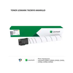 LEXMARK - Tóner Amarillo 76C00Y0 Para Impresoras Cs92X Y Cx92X - Alto Rendimiento Y Calidad.