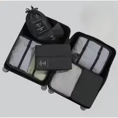 TRAVEL - Organizador para maleta 7 piezas impermeable - Negro