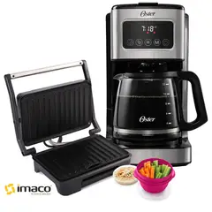 OSTER - Cafetera Programable 12 Tz Bvstdc4403 + Mini grill panini Imaco