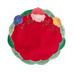 PANADECOR - Tapete Redondo Algodón Rojo Panorama Hogar