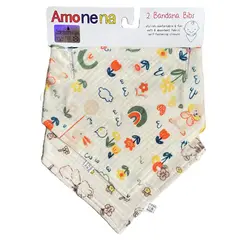 GENERICO - BANDANA BABERO MUSELINA IMPERMEABLE - 2PCS - FLORES