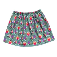 RED CARROT - Falda niña corta verde con pajaritos