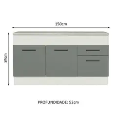 MADESA - Mueble de Cocina Agata 150 cm Mostrador para Lavadero con Encimera