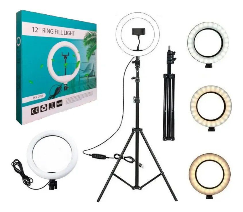 Aro De Luz Led 30cm + Trípode + Soporte De Celular