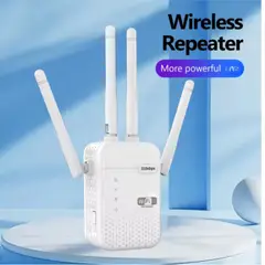 GENERICO - Repetidor Wifi Extensor Inalámbrico Alambrico 300Mbps 4 Antenas