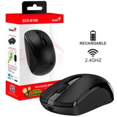 GENIUS - Mouse Inalámbrico Recargable ECO-8100 Negro