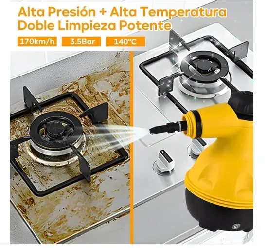 Limpiador a Vapor 4 en 1 Multiuso (Hogar, Autos, Pisos)