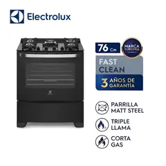ELECTROLUX - Cocina 5 Quemadores con Mesa de Vidrio Templado y Triple Llama 76cm 76GS