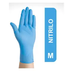 GENERICO - Guantes de Nitrilo Talla M Celeste Caja x100 unidades