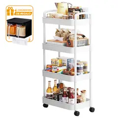 KELLER - Carrito Organizador 4 Niveles JK4 Y Condimentero Colgante NG F48