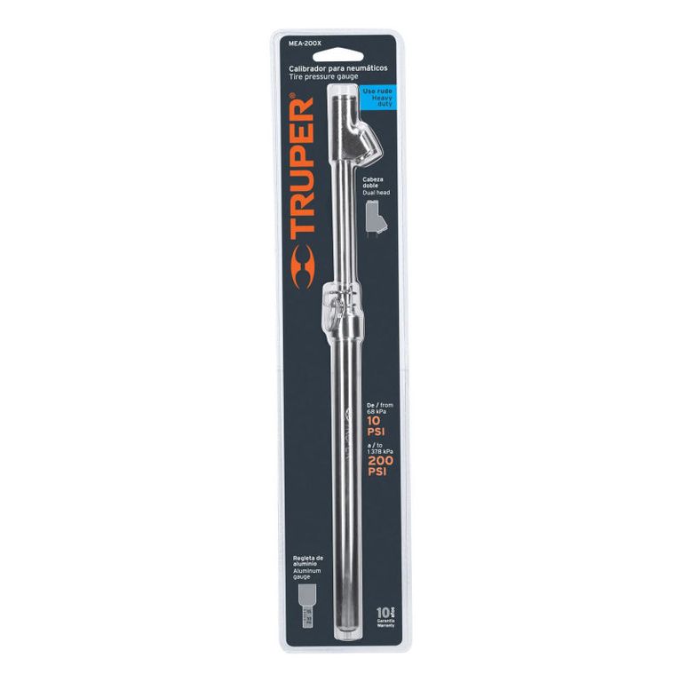 Calibrador de presión 200 psi cabeza doble uso rudo - 18244